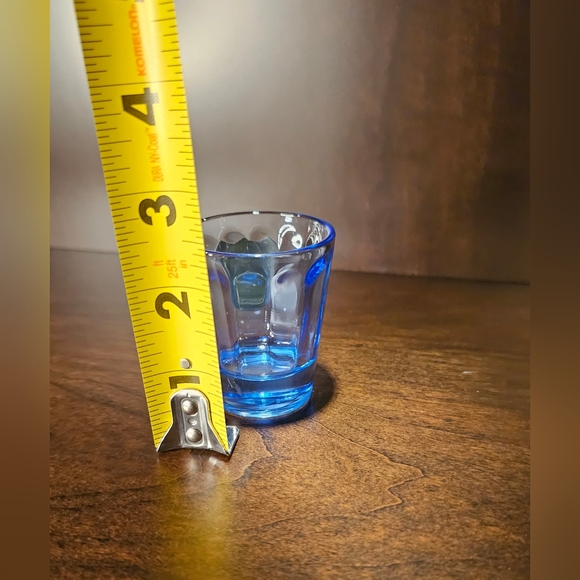 (1) Route 66 Blue Tinted Shot Glass w/ Pewter Emblem - Picture 6 of 9